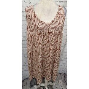 Lane Bryant sleeveless Brown & White V-neck swing Dress Plus Size 22/24